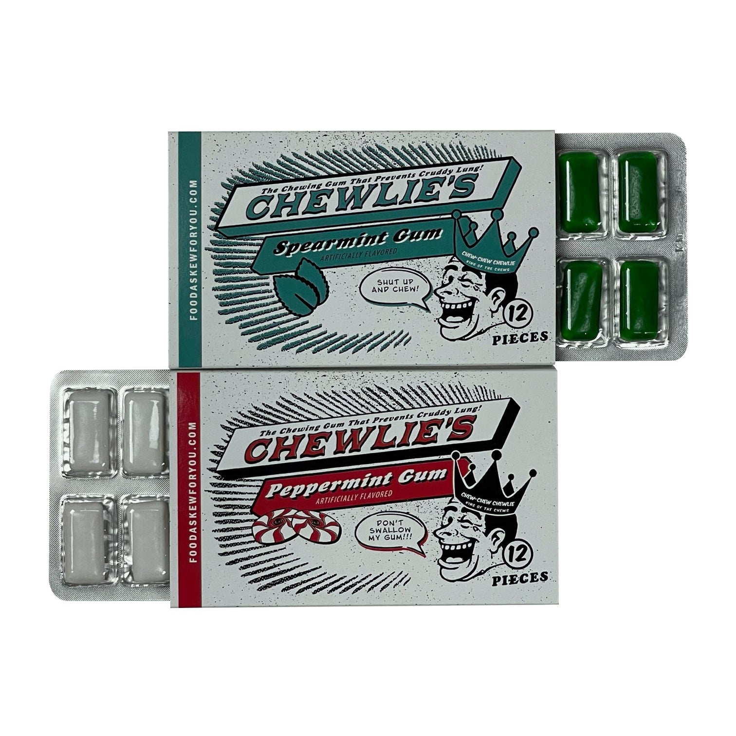 Chewlie's Peppermint and Spearmint 2 Pack of Gum